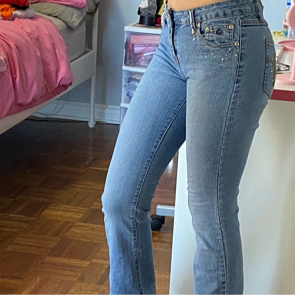 light washed flared jeans 2000’s